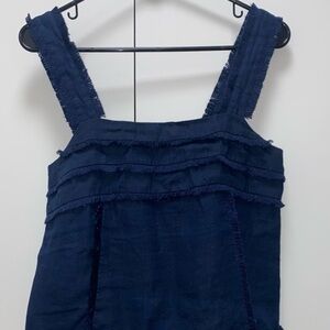 J.Crew 100% linen navy tank top